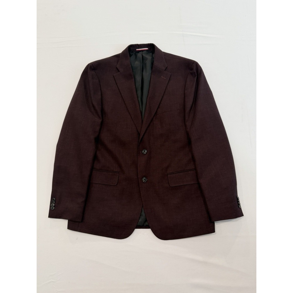Tommy Hilfiger Men's Blazer Jacket Modern-Fit Solid Burgundy Size 36R formal